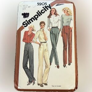 🍄Vintage New Simplicity 5205 Pants Slacks Trousers Uncut Pattern Size 14
